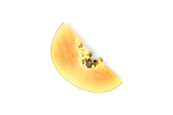 Verse Rijpe Papaya Geïsoleerd Witte Achtergrond — Stockfoto