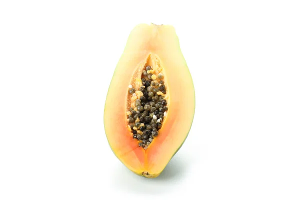 Half Papaya Isolated White Background — Stock Photo, Image