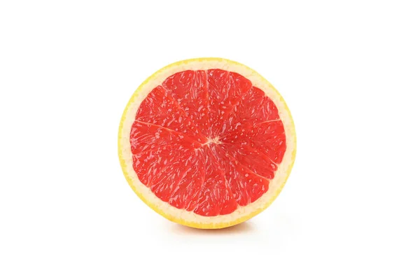 Hälfte Der Grapefruit Isoliert Auf Weißem Hintergrund — Stockfoto