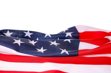 Amerikan bayrağı, İşçi Bayramı onuruna, beyaza izole edilmiş, PNG