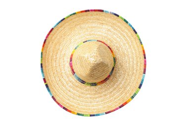 Renkli geniş kenarlı hasır şapka, izole, PNG