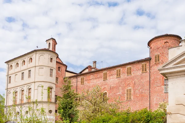 Slottet i Pralormo, trädgård tulpaner i Piemonte, Italien — Stockfoto