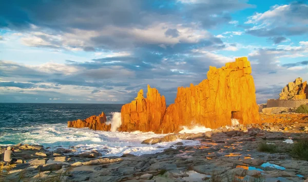 Famosa Roccia Rossa di Arbatax, Sardegna — Foto Stock