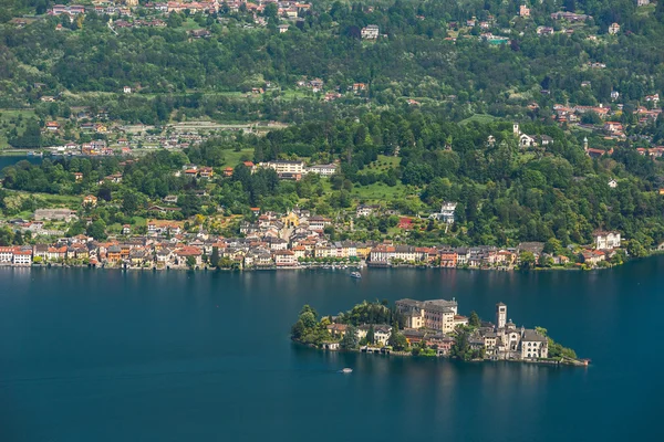 San Giulio wyspa jeziora Orta — Zdjęcie stockowe