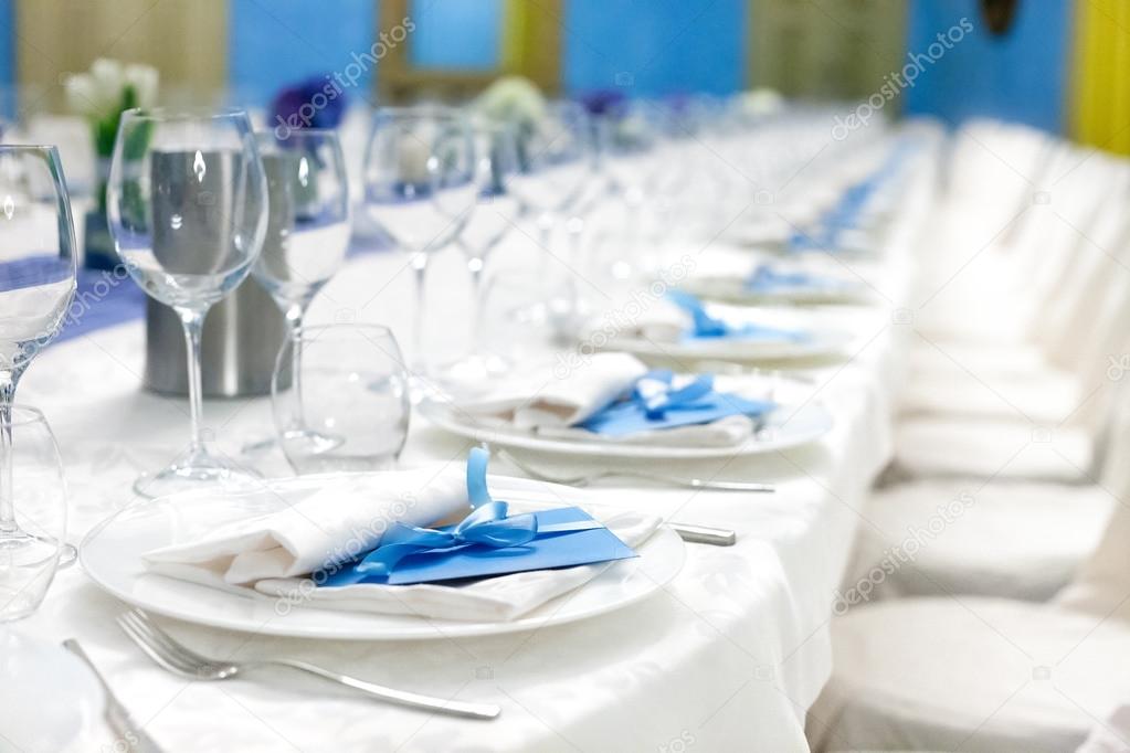 Table set for an event party or wedding reception