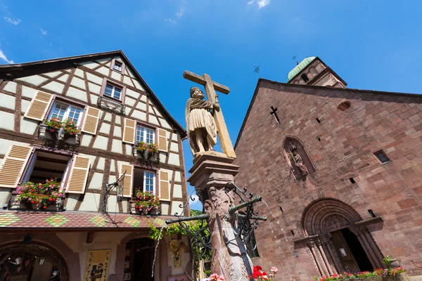 Kaysersberg yer Jean Ittel Fontaine Constantin — Stok fotoğraf