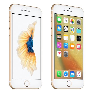 Altın elma iphone 6s biraz önden görünüm IOS 9 ile döndürülmüş