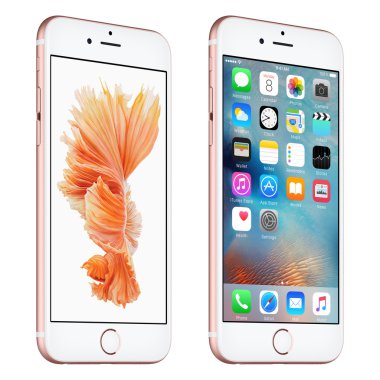 Gül altın elma iphone 6s biraz önden görünüm IOS 9 ile döndürülmüş