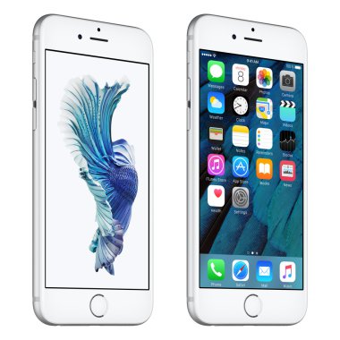 Gümüş elma iphone 6s biraz önden görünüm IOS 9 ile döndürülmüş