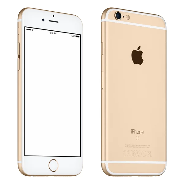 Gold Apple iPhone 6S maqueta ligeramente girado vista frontal — Foto de Stock