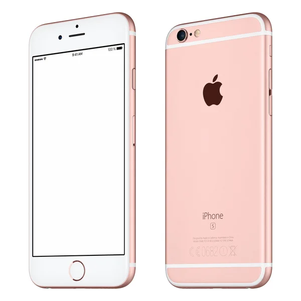 Rose Gold Apple iPhone 6S maqueta ligeramente girado en el sentido de las agujas del reloj — Foto de Stock