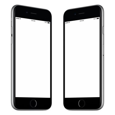 Siyah akıllı telefon mockup iphone benzer biraz her iki tarafta döndürülür 