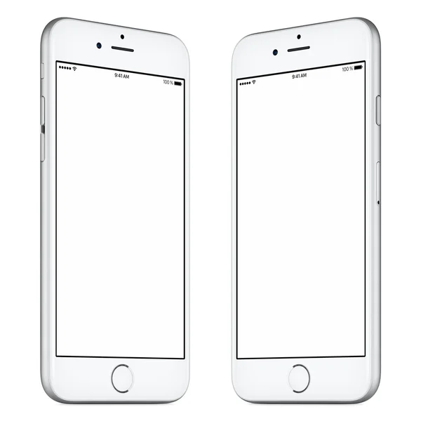 White smartphone mockup similar to iPhone slightly rotated both sides — Stockfoto