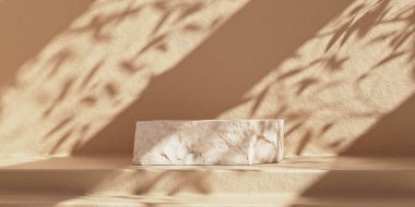 Beyaz taş levha ürün podyum modeli