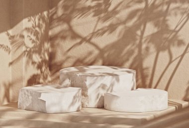 Asgari beyaz taş podyum kaidesi veya platformu