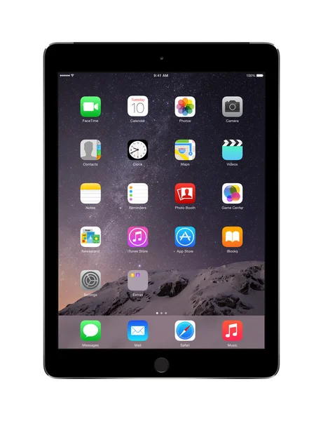 Apple ruimte Gray ipad Air 2 met ios 8, ontworpen door Apple Inc. — Stockfoto