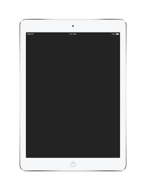 Boş ekran mockup beyaz tablet bilgisayarınızla önden görünümü