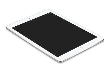 Boş ekran mockup beyaz tablet bilgisayarınızla Surf üzerinde yatıyor