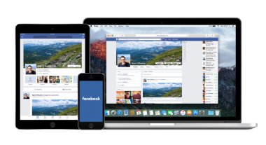 Facebook app ipad Apple iphone ve Macbook Pro görüntüler