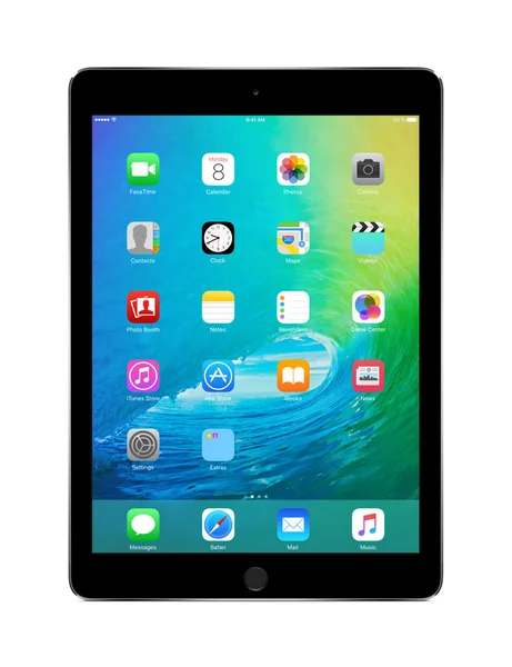 Apple Space Gray iPad Air 2 avec iOS 9, conçu par Apple Inc . Image En Vente