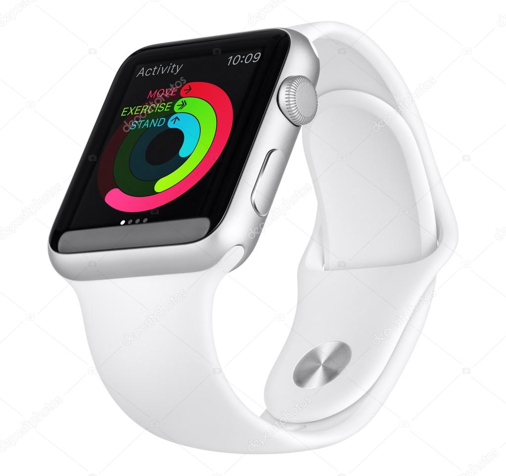 Apple Watch Sport 42mm Silver Aluminum Case with White Band