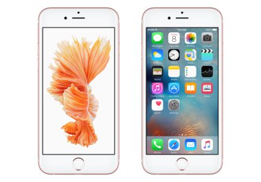 Gül altın elma iphone 6s ile IOS 9 ve dinamik duvar kağıdı