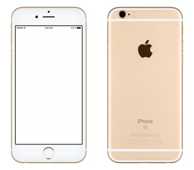 Altın elma iphone 6s mockup Önden Görünüm ve arka yüzü