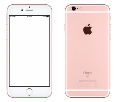 Gül altın elma iphone 6s mockup Önden Görünüm ve arka yüzü