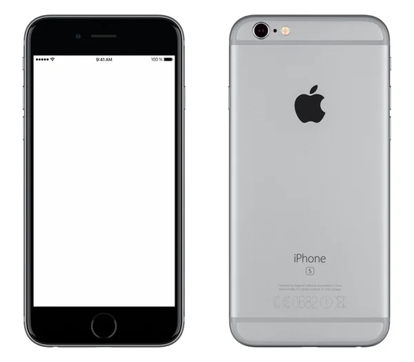 Space Gray Apple iPhone 6s maquette vue de face et face arrière — Photo