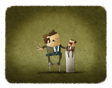 İşadamı manipüle kukla 