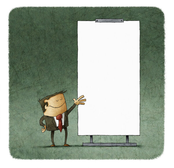 Business people giving a presentation at white board