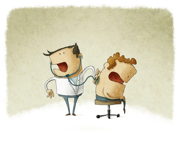 Doktor hasta auscultating