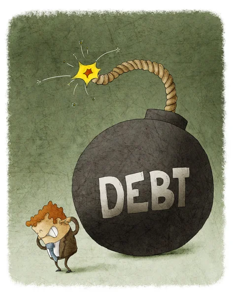 Bomba de dívida enorme — Fotografia de Stock