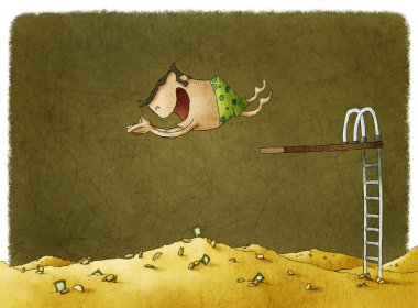 Para büyük bir yığın dalış