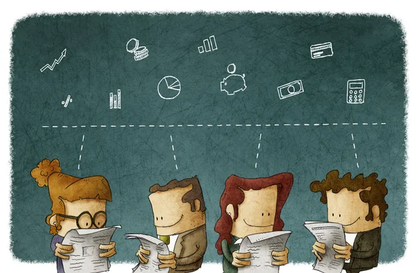 İş insanlar okuma mali Haberler