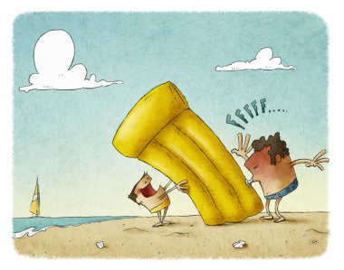 adam bir plaj mat şişirme