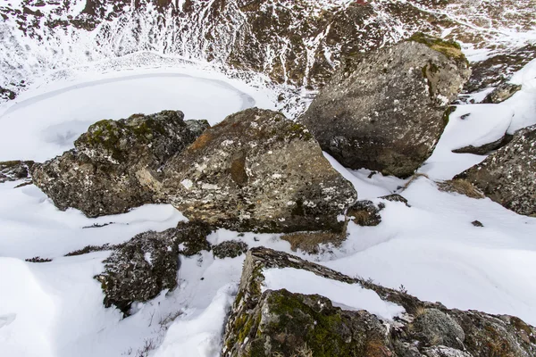 Neige dans le vulcano Kedir — Photo