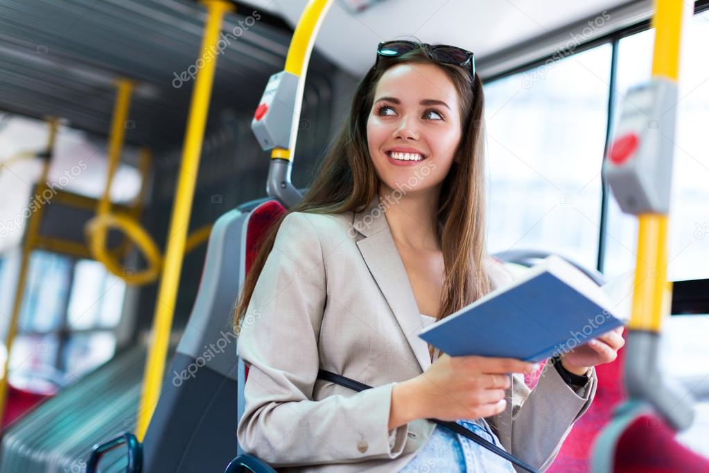 Woman on bus