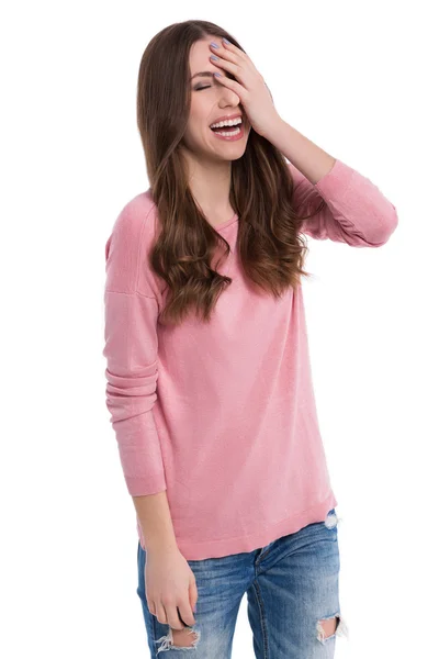 Junge Frau lacht — Stockfoto