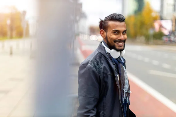 Portrait Handsome Young Man City Street — Stock Photo, Image