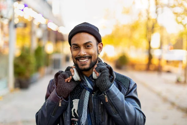 Portrait Handsome Young Man City Street Stock Image