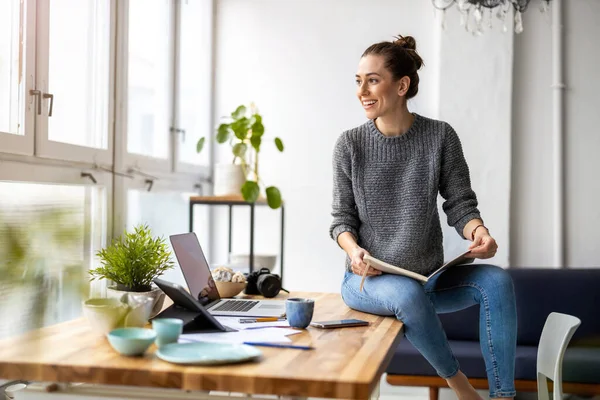 Young Woman Working Creative Start Company Stock Image