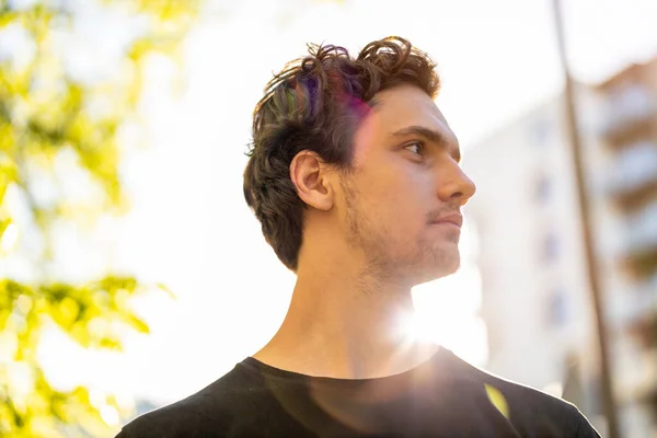 Portrait Handsome Young Man City — Stock Photo, Image