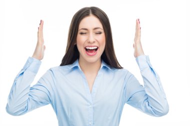 sürpriz genç iş kadını