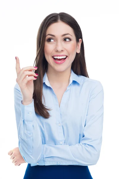 Attractive woman pointing — Stock Photo, Image