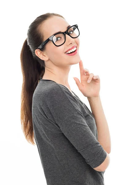 Mulher atraente gesticulando — Fotografia de Stock