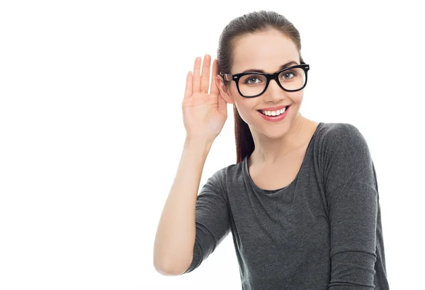 Aantrekkelijke vrouw gebaren — Stockfoto