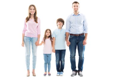 Küçük çocuklar ile mutlu aile