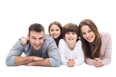 Küçük çocuklar ile mutlu aile