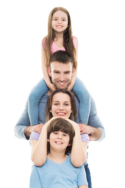 Column from happy family — Stock Photo, Image